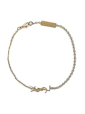 Saint Laurent Cassandra Rhinestone Charm Chain Bracelet (view 2)