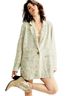 Free People Floral Green Tan Blazer Size M - photo 1