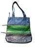 Fossil 100% Leather Blue Green Black Leather Tote One size - photo 1