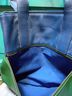 Fossil 100% Leather Blue Green Black Leather Tote One size - photo 5