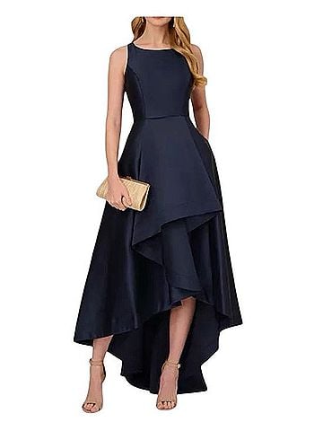 Adrianna Papell Mikado High Low Gown Cocktail Dress (view 1)