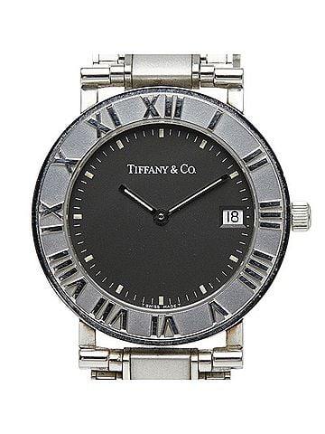 Tiffany & Co. Tiffany &amp; Co. Atlas Quartz Watch, Black Dial, Stainless Steel, Ladies' Watch. (view 1)