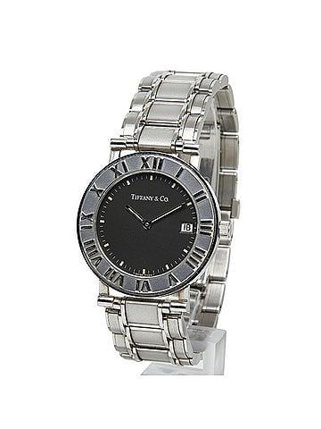 Tiffany & Co. Tiffany &amp; Co. Atlas Quartz Watch, Black Dial, Stainless Steel, Ladies' Watch. (view 2)