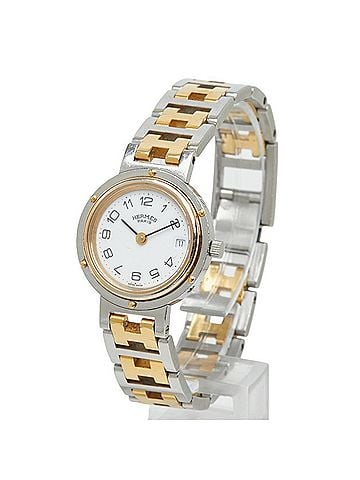 Hermès Hermes Clipper Quartz Watch, White Dial, Plated Metal, Women's. (view 2)
