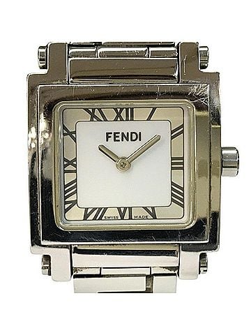 Fendi FENDI Quadro Women's Analog Quartz Watch, White/Silver, 002-6000L-754 (view 1)
