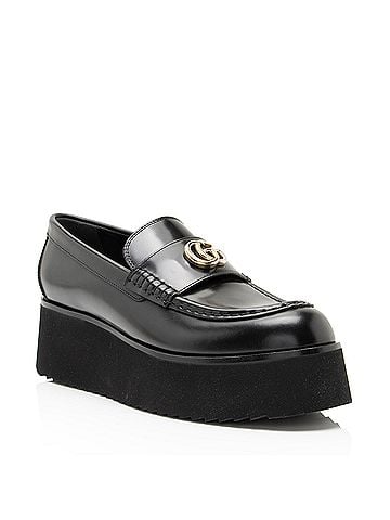 Gucci Gucci Shiny Calfskin GG Creeper Platform Loafers - Size 9 / 39 (view 1)