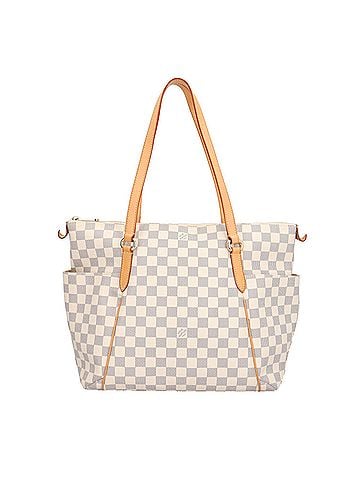 Louis Vuitton Louis Vuitton Totally MM Damier Azur Tote Bag, Canvas N41279, White, Women's, LOUIS VUITTON (view 1)