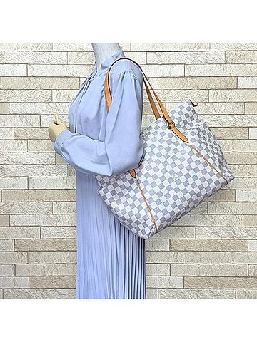 Louis Vuitton Louis Vuitton Totally MM Damier Azur Tote Bag, Canvas N41279, White, Women's, LOUIS VUITTON (view 2)