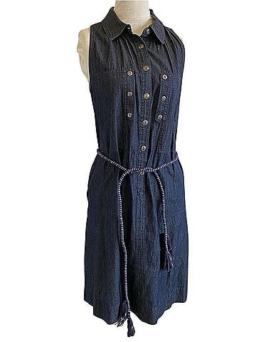 Holding Horses by Anthropologie Chambray Denim Cotton Casual Dress (view 1)