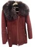 Cole Haan 100% Polyester 100% Acrylic Burgundy Coat Size S - photo 1