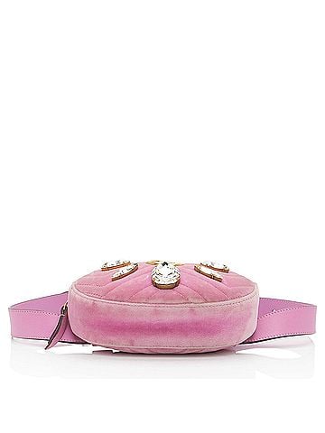 Gucci Gucci Matelasse Velvet Crystal GG Marmont Belt Bag - Size 34 / 85 (view 2)