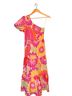 J.Marie 100% Polyester 100% Rayon Floral Pink Yellow Cocktail Dress Size S - photo 2