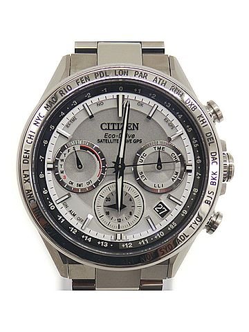 Citizen CITIZEN Eco-Drive GPS Satellite Radio-Controlled Watch Double Direct Flight CC4010-80A Silver Dial (view 1)
