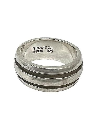 Tiffany & Co. TIFFANY&amp;Co. Tiffany Grooved Double Line Ring, Sterling Silver 925, Men's Accessory, Item Number 44991 (view 1)