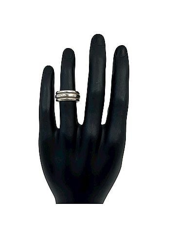 Tiffany & Co. TIFFANY&amp;Co. Tiffany Grooved Double Line Ring, Sterling Silver 925, Men's Accessory, Item Number 44991 (view 2)