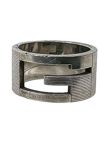 Gucci GUCCI Square G Motif Ring, Sterling Silver 925, Men's Accessory, Silver, 45110 (view 1)