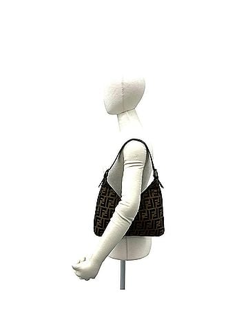 Fendi FENDI Zucca FF pattern canvas and leather semi-one shoulder bag/tote bag, brown/black, 38726 (view 2)