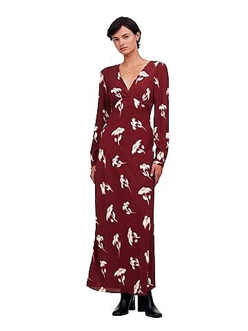 Madewell V-Neck Cuff Sleeve Maxi Dress Casual Dress (view 1)