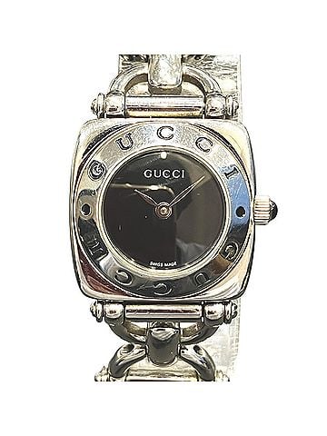 Gucci Gucci Horsebit watch, total weight 43.6g, stainless steel, quartz movement, black dial, 6400L. (view 1)
