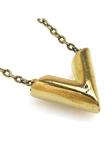 Louis Vuitton Louis Vuitton Essential V Metal Necklace, Gold, Women's, M61083 h32372a (view 1)
