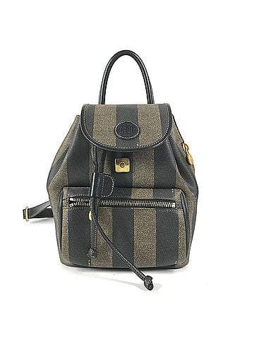 Fendi FENDI Vintage Pecan Logo Bag Backpack Rucksack Leather Men's Women's Khaki (view 1)
