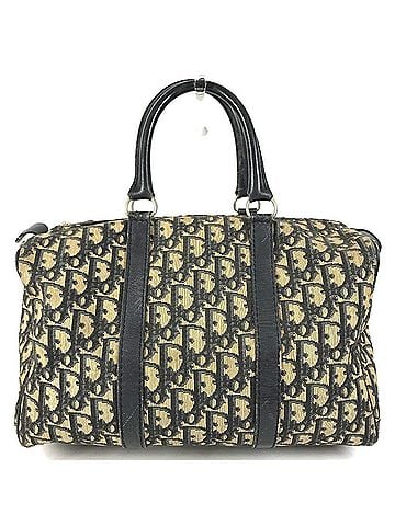 Christian Dior Christian Dior Dior Vintage Trotter Logo Bag, Mini Boston Handbag, Leather, Canvas, Men's/Women's, Navy (view 1)