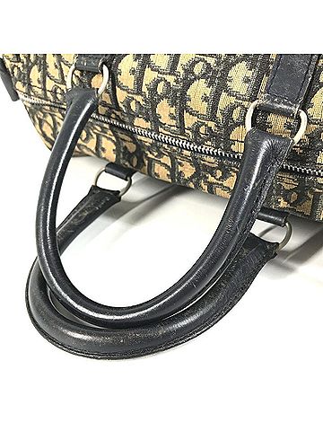 Christian Dior Christian Dior Dior Vintage Trotter Logo Bag, Mini Boston Handbag, Leather, Canvas, Men's/Women's, Navy (view 2)