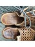 BED|STU 100% Leather Solid Brown Wedges Size 7 1/2 - photo 3