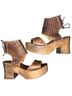 BED|STU 100% Leather Solid Brown Wedges Size 7 1/2 - photo 1