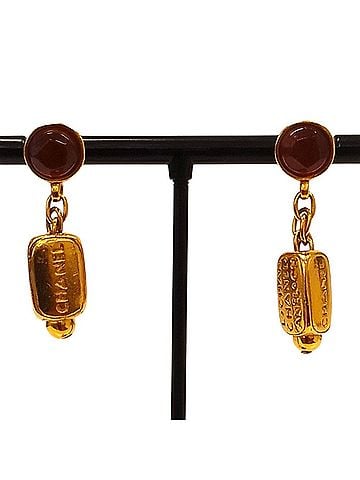 Chanel 99A CHANEL Vintage Gripoix Swing Earrings GP Gold Color Women's (view 1)