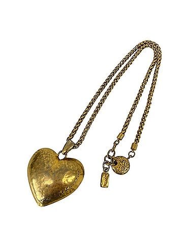 Yves Saint Laurent Yves Saint Laurent Vintage Large Heart Necklace GP Gold Color Women's (view 1)