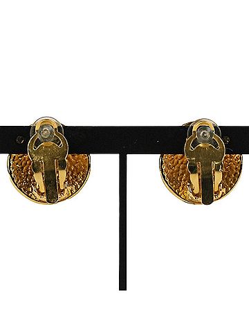 Chanel 95A CHANEL Vintage Coco Mark Clip Earrings, Gold Color, Women's (view 2)