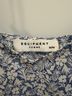 Equipment 100% Silk Floral Blue White Silk Top Size M - photo 3