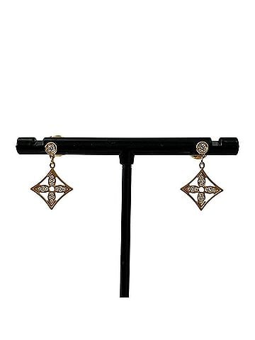 Louis Vuitton LOUIS VUITTON Louis Vuitton Monogram Idylle Blossom 750 Diamond Earrings Yellow Gold Women's (view 1)