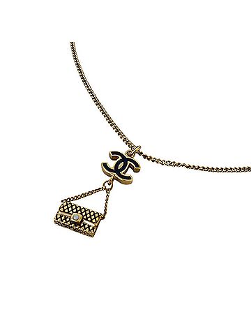 Chanel 07P CHANEL Chanel Coco Mark Matelassé Bag Charm Necklace Gold Color Women's (view 1)