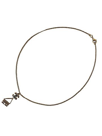 Chanel 07P CHANEL Chanel Coco Mark Matelassé Bag Charm Necklace Gold Color Women's (view 2)