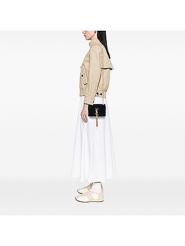Saint Laurent Small Suede Monogram Kate Tassel Crossbody (view 2)