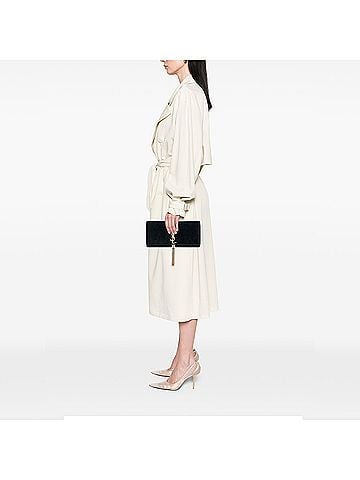 Saint Laurent Suede Monogram Kate Tassel Clutch (view 2)