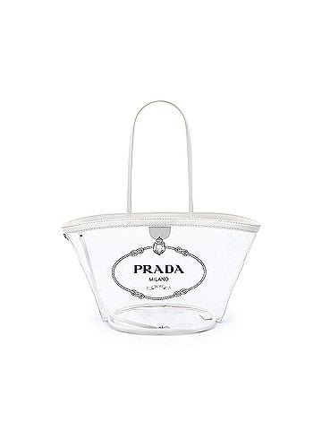 Prada PVC Canapa Logo Shopper Tote (view 1)