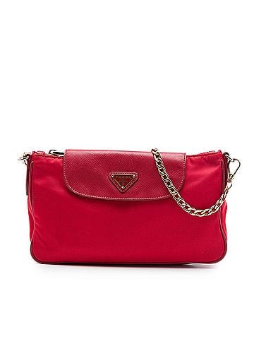 Prada Saffiano Trimmed Tessuto Chain Crossbody (view 1)
