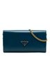 Prada 100% Leather Blue Saffiano Lux Wallet On Chain One size - photo 1