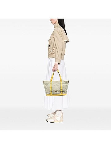 Burberry Leather Trimmed Canvas Tote (view 2)