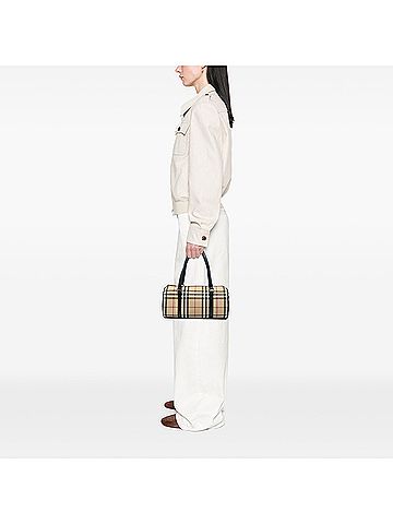 Burberry House Check Canvas Barrel Handbag (view 2)