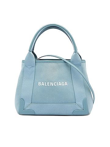 Balenciaga Canvas Navy Cabas XS (view 1)