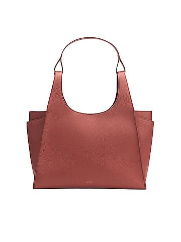 Cuyana Double Loop Satchel - Terracotta Leather Tote (view 1)