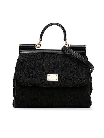 Dolce & Gabbana Medium Embroidered Lace Miss Sicily Satchel (view 1)