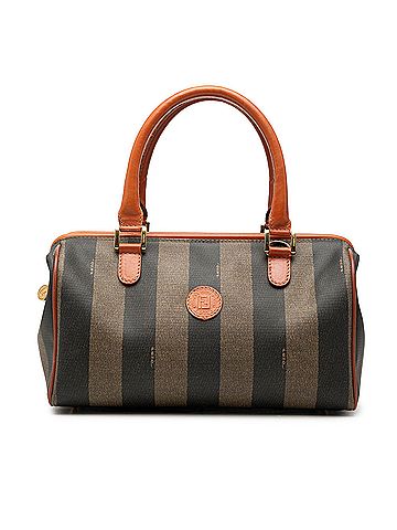 Fendi Pequin Coated Canvas Boston Bag (view 1)