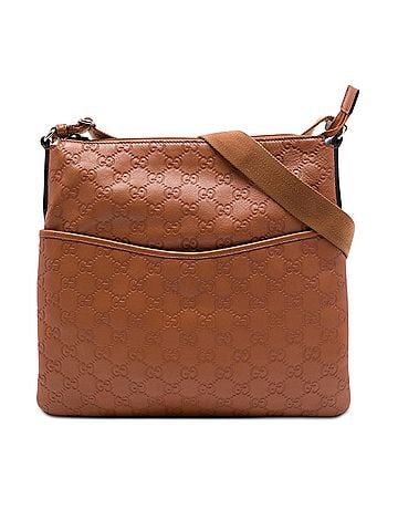 Gucci Guccissima Flat Messenger Bag (view 1)