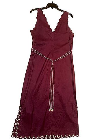 Jacqui-E Plum Maxi Dress With Contrast Scallop Trim Casual Dress (view 2)