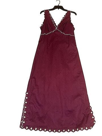 Jacqui-E Plum Maxi Dress With Contrast Scallop Trim Casual Dress (view 1)